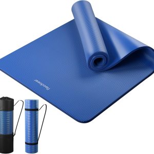 Reodoeer ヨガマット 厚め トレーニングマット エクササイズマット ストレッチマット 収納バンド 収納バッグ付き 厚さ10mm